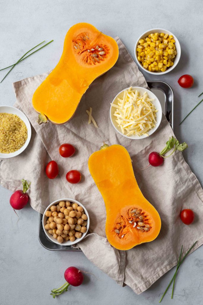Veganes Rezept Gefullter Butternut Kurbis Mit Bulgur Frisch Verliebt Blog