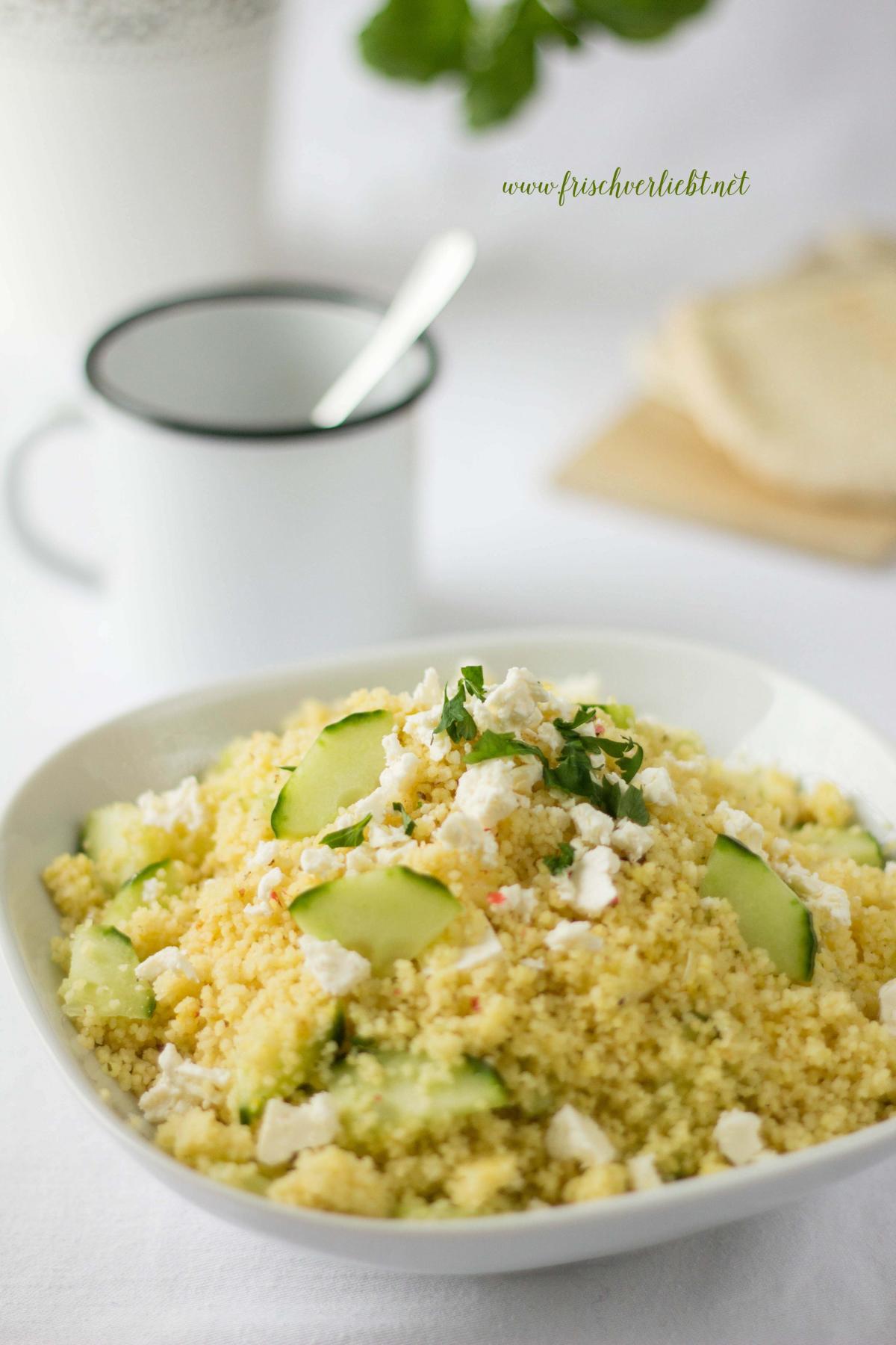 Gurken Couscous Salat mit Feta - Frisch Verliebt Blog