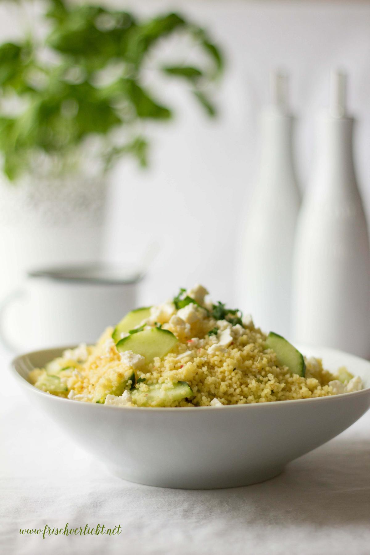 Gurken Couscous Salat mit Feta - Frisch Verliebt Blog