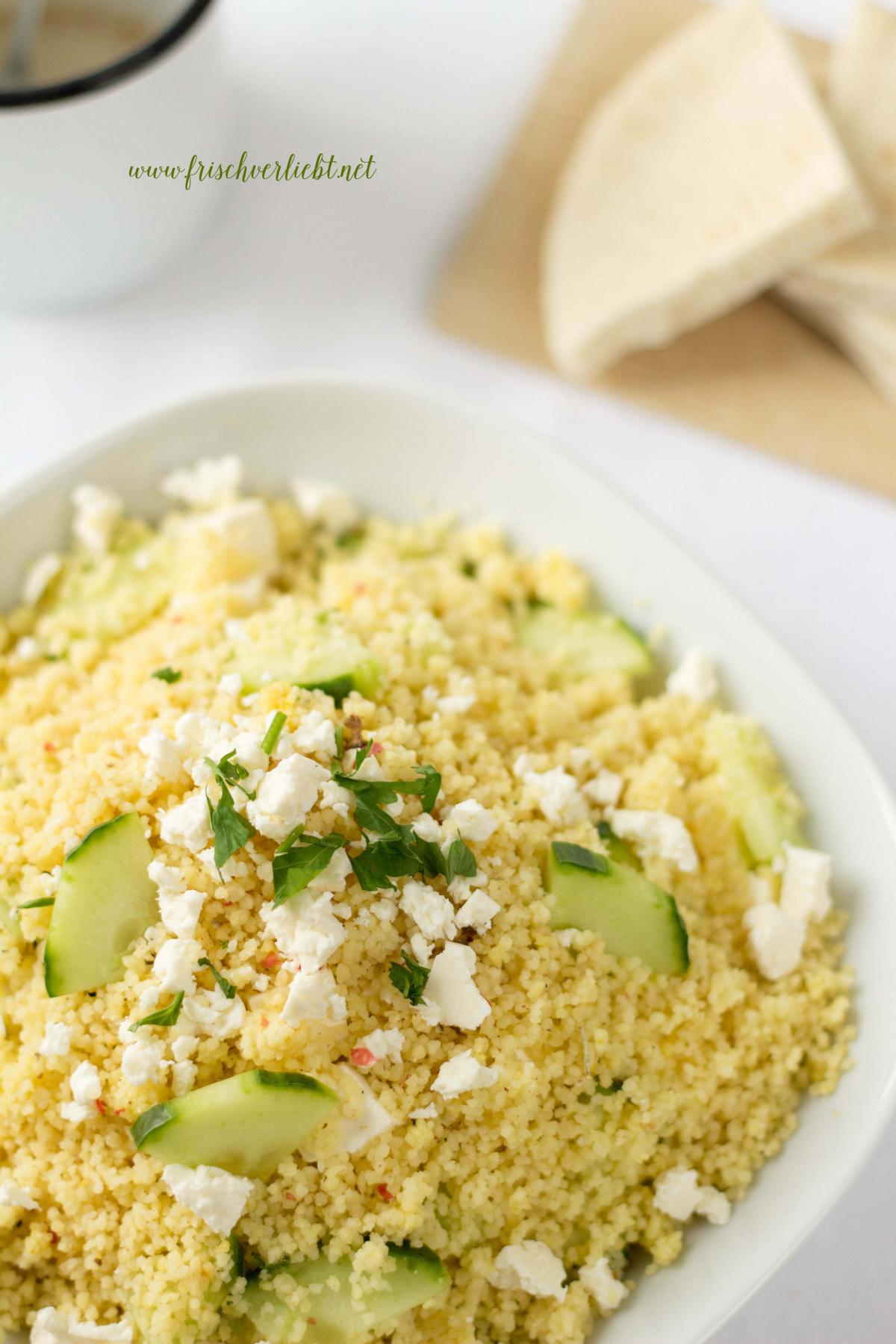 Gurken Couscous Salat mit Feta - Frisch Verliebt Blog